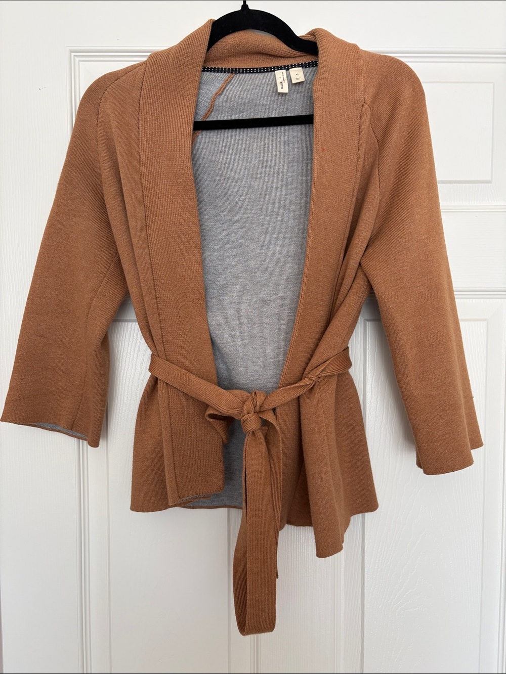 Anthropologie Moth Rizzo Belted Cardigan Camel Brown Size XS